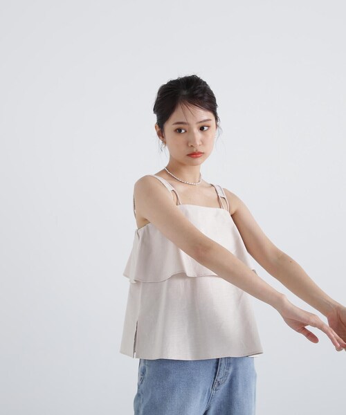 N.（N. Natural Beauty Basic）（エヌエヌナチュラルビューティーベーシック）の「◆レイヤードキャミトップ（キャミソール・レディース・ブラック/ナチュラル・MEDIUM）」の15枚目の写真