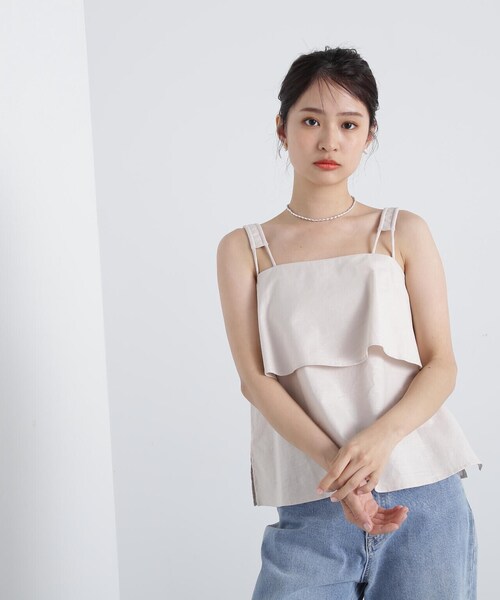 N.（N. Natural Beauty Basic）（エヌエヌナチュラルビューティーベーシック）の「◆レイヤードキャミトップ（キャミソール・レディース・ブラック/ナチュラル・MEDIUM）」の8枚目の写真