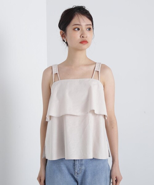 N.（N. Natural Beauty Basic）（エヌエヌナチュラルビューティーベーシック）の「◆レイヤードキャミトップ（キャミソール・レディース・ブラック/ナチュラル・MEDIUM）」の7枚目の写真