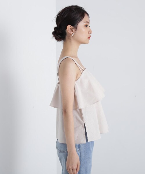 N.（N. Natural Beauty Basic）（エヌエヌナチュラルビューティーベーシック）の「◆レイヤードキャミトップ（キャミソール・レディース・ブラック/ナチュラル・MEDIUM）」の6枚目の写真