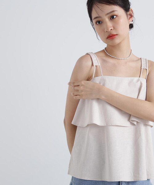 N.（N. Natural Beauty Basic）（エヌエヌナチュラルビューティーベーシック）の「◆レイヤードキャミトップ（キャミソール・レディース・ブラック/ナチュラル・MEDIUM）」の2枚目の写真