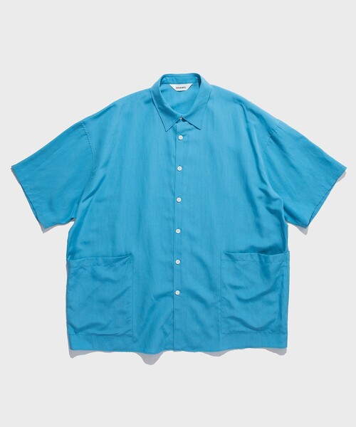 DIGAWEL(ディガウェル)の「【DIGAWEL/ディガウェル】Side pocket S/S shirt②(シャツ/ブラウス・メンズ・ブラック/ブルー・1/2)」の2枚目の写真
