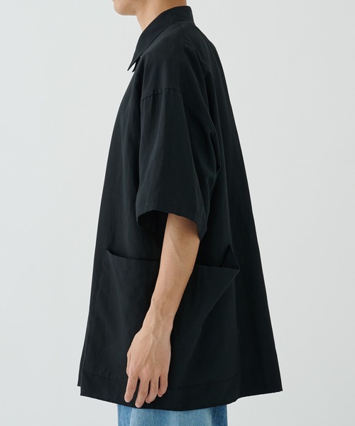 DIGAWEL(ディガウェル)の「【DIGAWEL/ディガウェル】Side pocket S/S shirt②(シャツ/ブラウス・メンズ・ブラック/ブルー・1/2)」の5枚目の写真