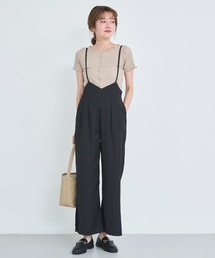 attiree（アティレー）の「【再入荷】【新色ダークグレー】裾スリットキャミサロペット（サロペット/オーバーオール）」
