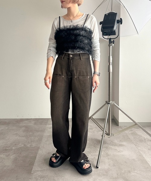 apres jour mignon（アプレジュールミニョン）の「チュールフリルビスチェ【ZOZOTOWN限定アイテム】（ベスト・レディース・グレー/ピンク/アイボリー/ブラック・フリー/X-LARGE）」の21枚目の写真