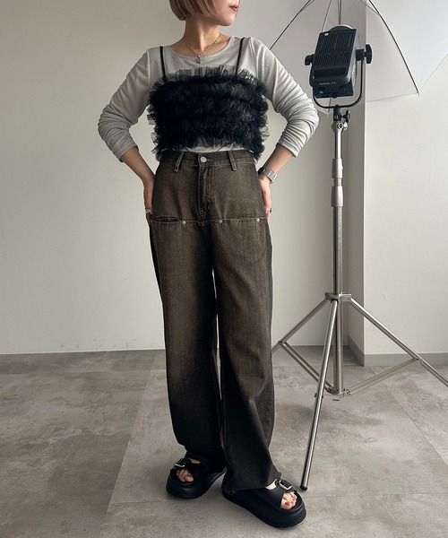 apres jour mignon（アプレジュールミニョン）の「チュールフリルビスチェ【ZOZOTOWN限定アイテム】（ベスト・レディース・グレー/ピンク/アイボリー/ブラック・フリー/X-LARGE）」の20枚目の写真