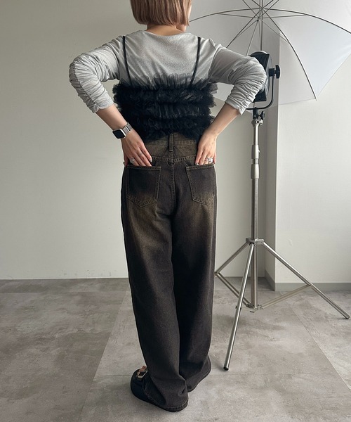 apres jour mignon（アプレジュールミニョン）の「チュールフリルビスチェ【ZOZOTOWN限定アイテム】（ベスト・レディース・グレー/ピンク/アイボリー/ブラック・フリー/X-LARGE）」の19枚目の写真