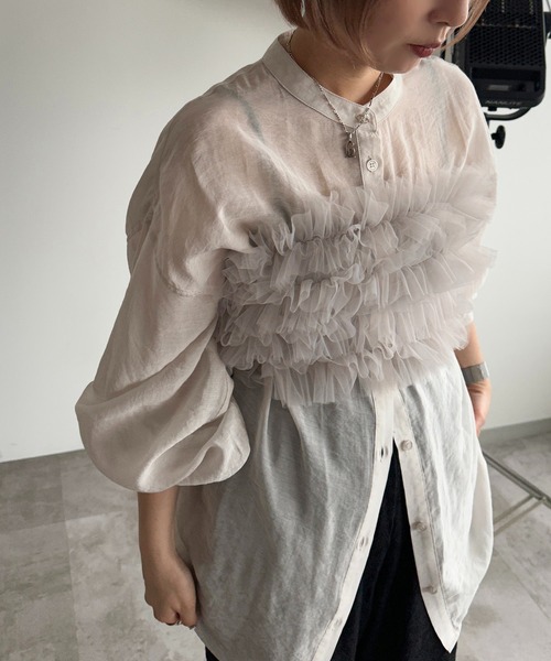 apres jour mignon（アプレジュールミニョン）の「チュールフリルビスチェ【ZOZOTOWN限定アイテム】（ベスト・レディース・グレー/ピンク/アイボリー/ブラック・フリー/X-LARGE）」の17枚目の写真