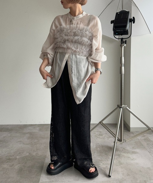 apres jour mignon（アプレジュールミニョン）の「チュールフリルビスチェ【ZOZOTOWN限定アイテム】（ベスト・レディース・グレー/ピンク/アイボリー/ブラック・フリー/X-LARGE）」の12枚目の写真