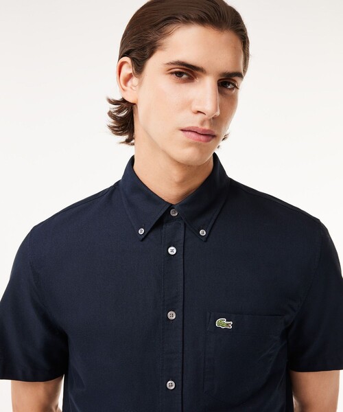 LACOSTE（ラコステ）の「オーガニックコットン オックスフォードボタンダウンシャツ（シャツ/ブラウス・メンズ・ホワイト/ダークネイビー/ライトブルー・38/39/40/41）」の6枚目の写真