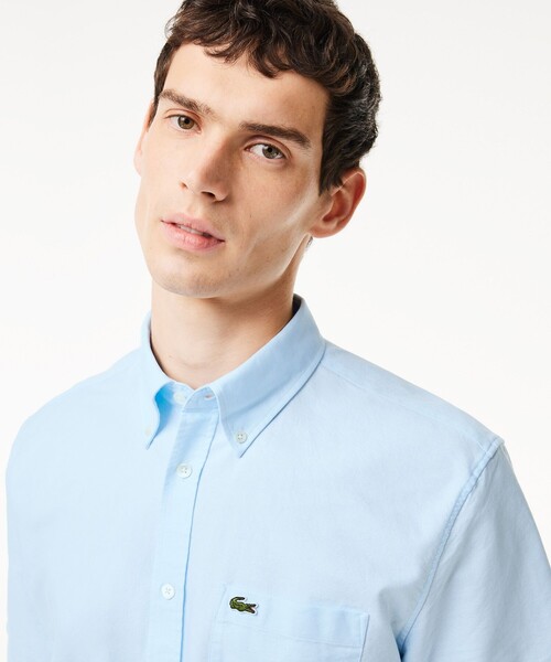 LACOSTE（ラコステ）の「オーガニックコットン オックスフォードボタンダウンシャツ（シャツ/ブラウス・メンズ・ホワイト/ダークネイビー/ライトブルー・38/39/40/41）」の14枚目の写真