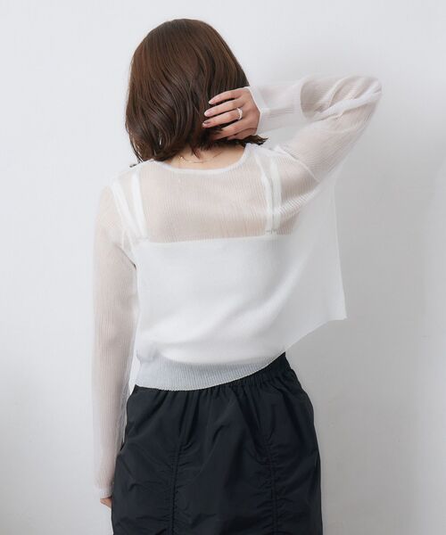 RETRO GIRL（レトロガール）の「シアーニットカーデ（カーディガン/ボレロ・レディース・オフホワイト/ピンク/チャコールグレー・FREE）」の20枚目の写真