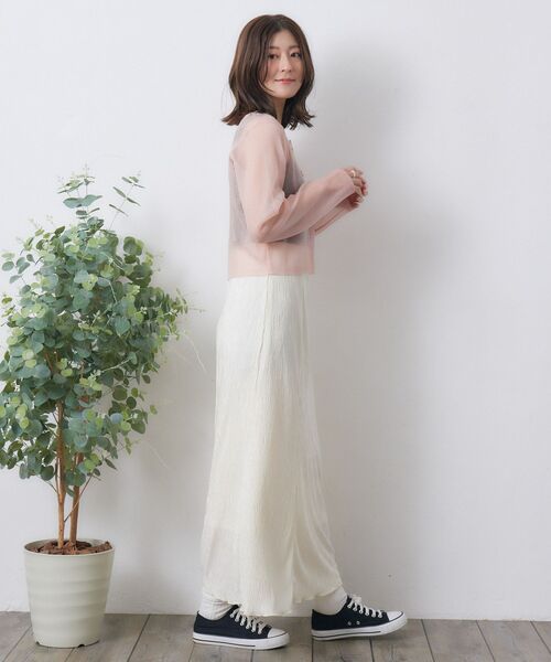 RETRO GIRL（レトロガール）の「シアーニットカーデ（カーディガン/ボレロ・レディース・オフホワイト/ピンク/チャコールグレー・FREE）」の18枚目の写真