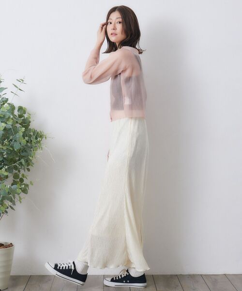 RETRO GIRL（レトロガール）の「シアーニットカーデ（カーディガン/ボレロ・レディース・オフホワイト/ピンク/チャコールグレー・FREE）」の19枚目の写真