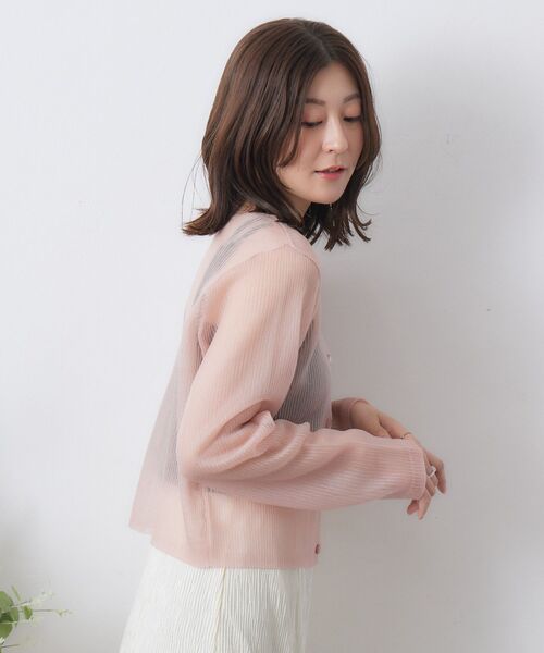 RETRO GIRL（レトロガール）の「シアーニットカーデ（カーディガン/ボレロ・レディース・オフホワイト/ピンク/チャコールグレー・FREE）」の10枚目の写真