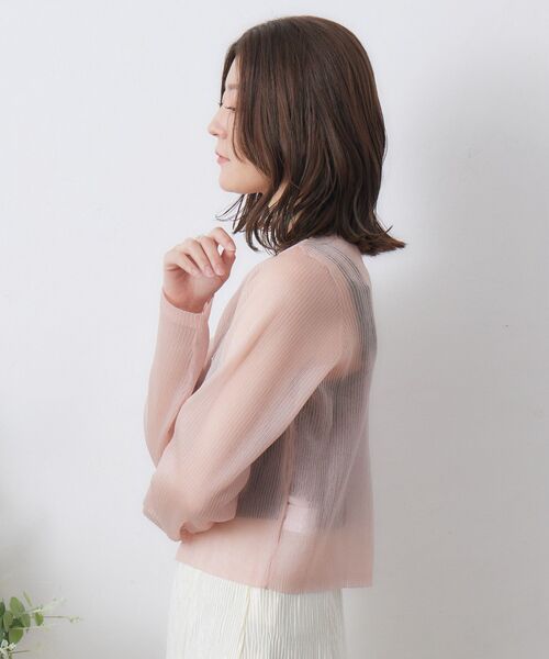 RETRO GIRL（レトロガール）の「シアーニットカーデ（カーディガン/ボレロ・レディース・オフホワイト/ピンク/チャコールグレー・FREE）」の11枚目の写真