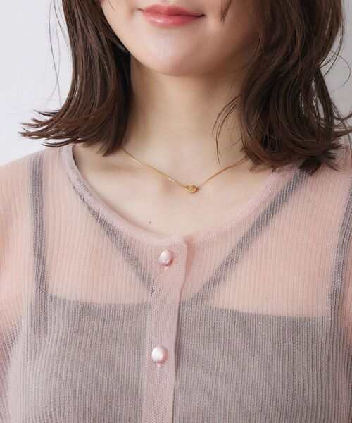 RETRO GIRL（レトロガール）の「シアーニットカーデ（カーディガン/ボレロ・レディース・オフホワイト/ピンク/チャコールグレー・FREE）」の13枚目の写真