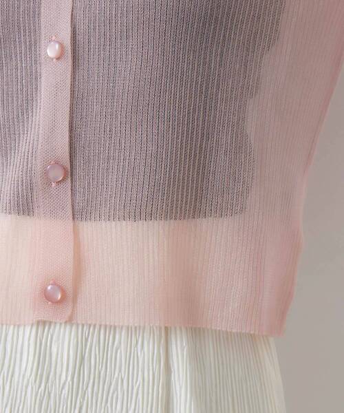 RETRO GIRL（レトロガール）の「シアーニットカーデ（カーディガン/ボレロ・レディース・オフホワイト/ピンク/チャコールグレー・FREE）」の7枚目の写真