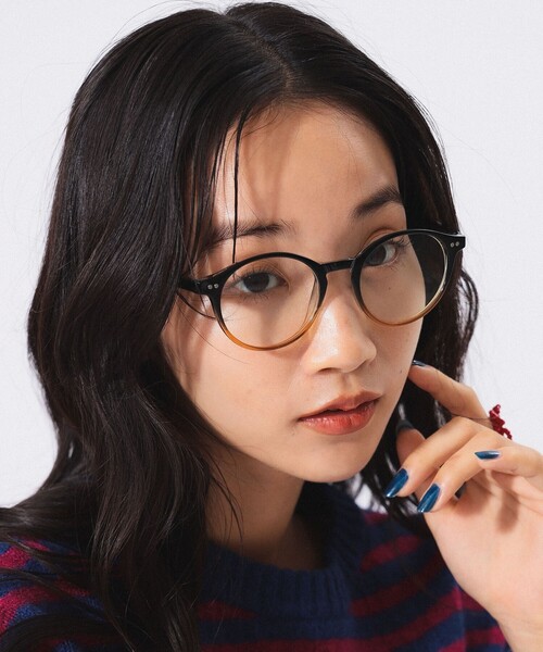 BEAMS BOY（ビームスボーイ）の「ボストン クリア レンズ メガネ 24FW（メガネ・レディース・ブラック/その他/ピンク/ベージュ・ONE SIZE）」の4枚目の写真