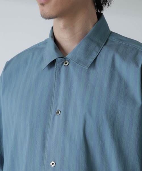 【セール】シャドーストライプハーフスリーブシャツ（シャツ/ブラウス）｜nano･universe（ナノユニバース）