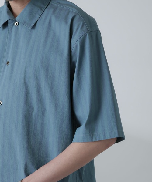 【セール】シャドーストライプハーフスリーブシャツ（シャツ/ブラウス）｜nano･universe（ナノユニバース）