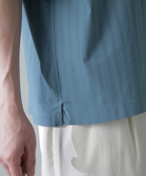 【セール】シャドーストライプハーフスリーブシャツ（シャツ/ブラウス）｜nano･universe（ナノユニバース）