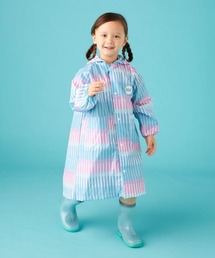 marie claire（マリ・クレール）の「【marie claire:マリ・クレール】キッズレインコート ストライプ柄 収納袋付き ランドセル対応 通学　修学旅行　林間学校（レインコート/ポンチョ）」