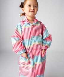 marie claire（マリ・クレール）の「【marie claire:マリ・クレール】キッズレインコート ストライプ柄 収納袋付き ランドセル対応 通学　修学旅行　林間学校（レインコート/ポンチョ）」