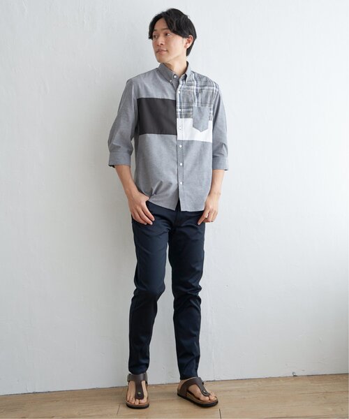 ikka(イッカ)の「7分袖ブロックス切り替えシャツ(シャツ/ブラウス・メンズ・チャコール/ネイビー/ホワイト・XL/L/M/S)」の16枚目の写真