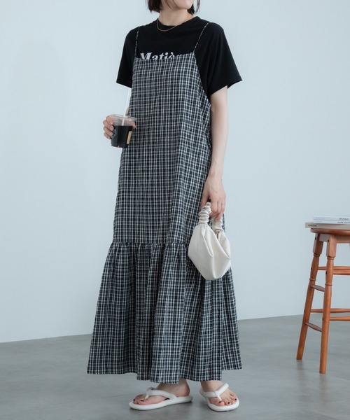 美品✨ヘイヘイ あのちゃん着用 ティアード チェック リボン