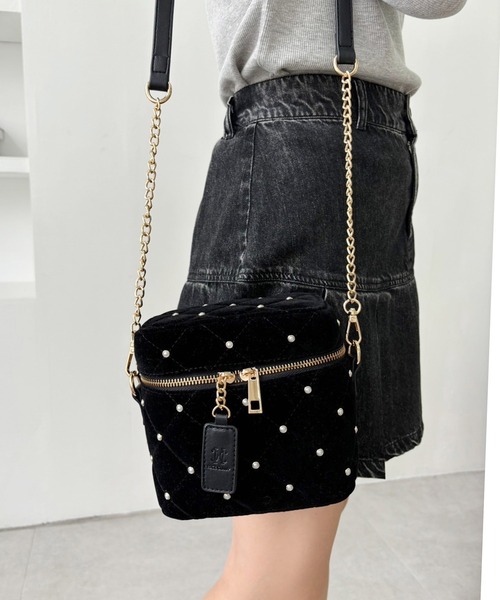 one after another NICE CLAUP(ワンアフターアナザーナイスクラップ)の「キルティングバニティショルダーバッグ/WEB限定アイテム(ショルダーバッグ・レディース・ブラック系その他/アイボリー系/ブラック/アイボリー/ブラック系その他2/ピンク/ベージュ・FREE)」の21枚目の写真