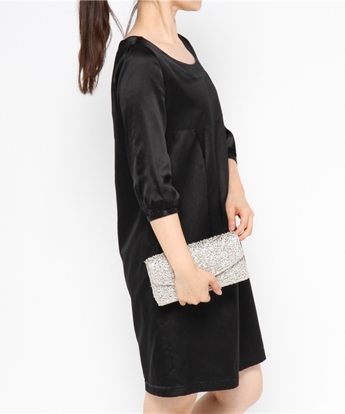 Dorry Doll（ドリードール）の「ビーズビジューｘスパンコール コンパクトクラッチバック（クラッチバッグ・レディース・ピンクゴールド/シルバー/ブラック・FREE）」の4枚目の写真