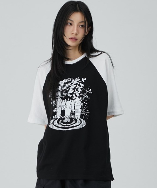 ACOVER(オコボ)の「A'GEM/9 × .kom 『ACOVER/オコボ』 Dreaming Raglan Oversized Fit Short Sleeve T-shirt/ドリーミング ラグラン TEE(Tシャツ/カットソー・メンズ・ライトグレー/アイボリー/ブラック/グレー/チャコールグレー・FREE)」の3枚目の写真