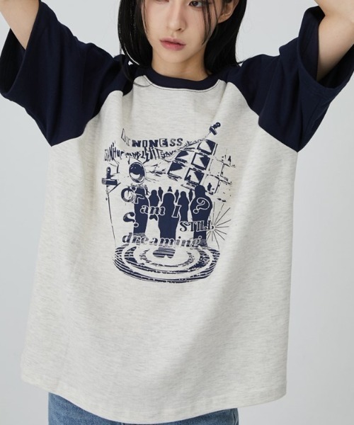 ACOVER(オコボ)の「A'GEM/9 × .kom 『ACOVER/オコボ』 Dreaming Raglan Oversized Fit Short Sleeve T-shirt/ドリーミング ラグラン TEE(Tシャツ/カットソー・メンズ・ライトグレー/アイボリー/ブラック/グレー/チャコールグレー・FREE)」の11枚目の写真