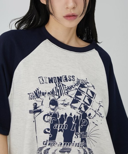 ACOVER(オコボ)の「A'GEM/9 × .kom 『ACOVER/オコボ』 Dreaming Raglan Oversized Fit Short Sleeve T-shirt/ドリーミング ラグラン TEE(Tシャツ/カットソー・メンズ・ライトグレー/アイボリー/ブラック/グレー/チャコールグレー・FREE)」の16枚目の写真