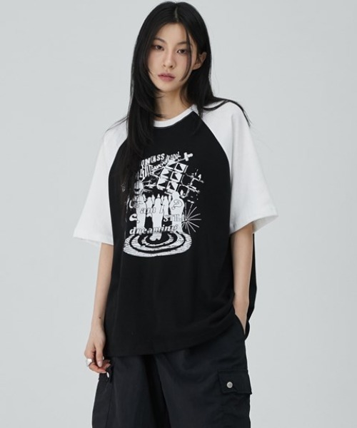 ACOVER(オコボ)の「A'GEM/9 × .kom 『ACOVER/オコボ』 Dreaming Raglan Oversized Fit Short Sleeve T-shirt/ドリーミング ラグラン TEE(Tシャツ/カットソー・メンズ・ライトグレー/アイボリー/ブラック/グレー/チャコールグレー・FREE)」の9枚目の写真
