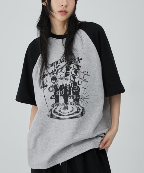 ACOVER(オコボ)の「A'GEM/9 × .kom 『ACOVER/オコボ』 Dreaming Raglan Oversized Fit Short Sleeve T-shirt/ドリーミング ラグラン TEE(Tシャツ/カットソー・メンズ・ライトグレー/アイボリー/ブラック/グレー/チャコールグレー・FREE)」の13枚目の写真