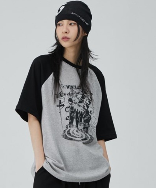 ACOVER(オコボ)の「A'GEM/9 × .kom 『ACOVER/オコボ』 Dreaming Raglan Oversized Fit Short Sleeve T-shirt/ドリーミング ラグラン TEE(Tシャツ/カットソー・メンズ・ライトグレー/アイボリー/ブラック/グレー/チャコールグレー・FREE)」の15枚目の写真