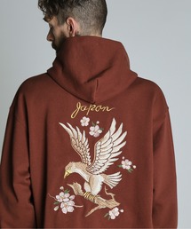 schott（ショット）の「Schott/ショット/EMB. CHERRY BLOSSOM JAPAN EAGLE HOODED SWEAT/チェリーブロッサム ジャパンイーグル パーカー（パーカー）」
