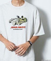 FREAK'S STORE | FREAK’S STORE/フリークスストア STARWARS/スターウォーズ ミレニアム ファルコン フロッキー加工 ショートスリーブ クルーネックTシャツ/リラックスフィット(Tシャツ/カットソー)