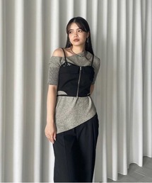 Ameri（アメリ）の「BUSTIER SET SURFACE CHANGE KNIT TOP