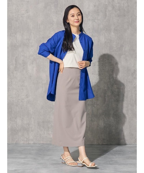 Perfect Suit FActory(パーフェクトスーツファクトリー)の「麻調オーバーシャツ ホワイト/イエロー/ブルー(シャツ/ブラウス・レディース・オフホワイト/イエロー/ブルー・M/L)」の7枚目の写真