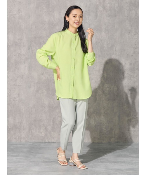 Perfect Suit FActory(パーフェクトスーツファクトリー)の「麻調オーバーシャツ ホワイト/イエロー/ブルー(シャツ/ブラウス・レディース・オフホワイト/イエロー/ブルー・M/L)」の15枚目の写真