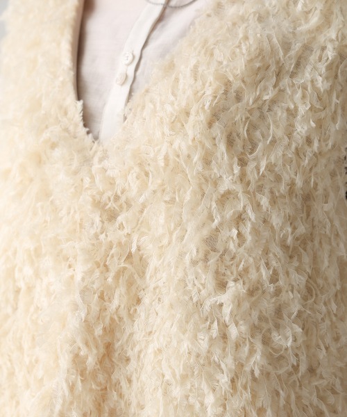 Bab（バブ）の「フリンジ2WAYベスト（ベスト・レディース・アイボリー/ブラック・FREE）」の13枚目の写真