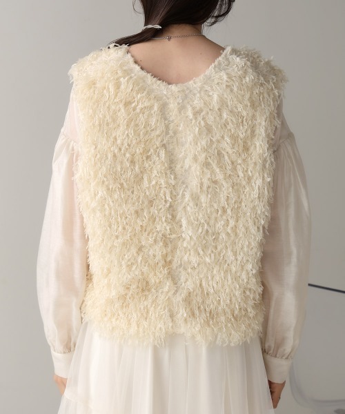 Bab（バブ）の「フリンジ2WAYベスト（ベスト・レディース・アイボリー/ブラック・FREE）」の14枚目の写真