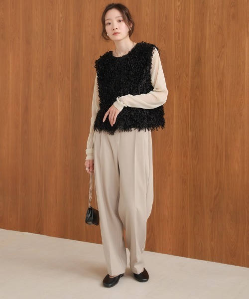 Bab（バブ）の「フリンジ2WAYベスト（ベスト・レディース・アイボリー/ブラック・FREE）」の18枚目の写真