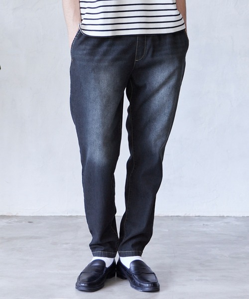 coca（coca）（コカ）の「軽量サマーデニム ウエストゴムテーパードパンツ（デニムパンツ・メンズ・ライトブルー/インディゴブルー・M/L/XL）」の2枚目の写真