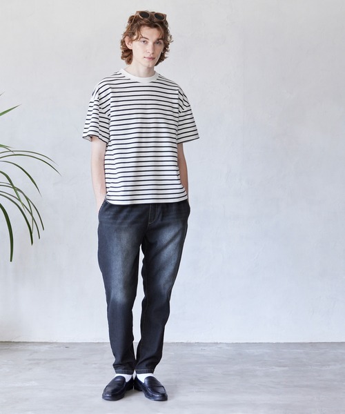 coca（coca）（コカ）の「軽量サマーデニム ウエストゴムテーパードパンツ（デニムパンツ・メンズ・ライトブルー/インディゴブルー・M/L/XL）」の7枚目の写真