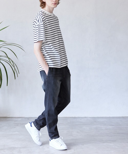 coca（coca）（コカ）の「軽量サマーデニム ウエストゴムテーパードパンツ（デニムパンツ・メンズ・ライトブルー/インディゴブルー・M/L/XL）」の9枚目の写真