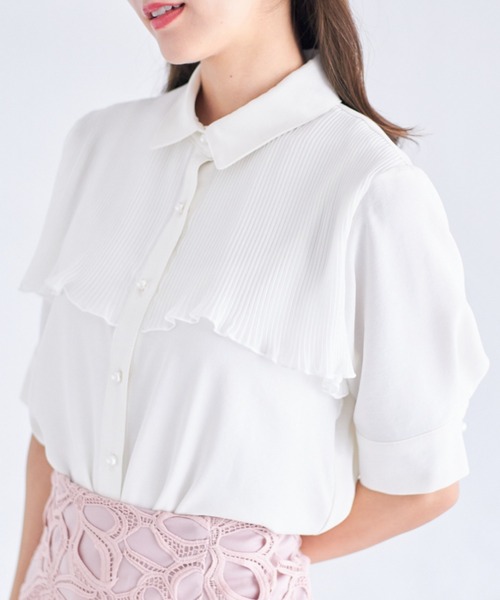 tocco closet（トッコ　クローゼット）の「【ZOZO限定】シフォンプリーツブラウス（シャツ/ブラウス・レディース・オフホワイト/ブラック/オレンジ・M）」の2枚目の写真